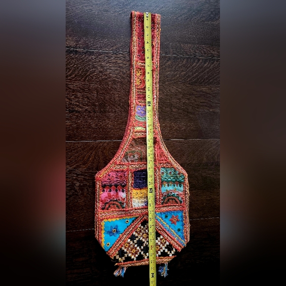 Vintage Indian Kutchi Mirrored Embroidered Shoulder Bag NWOT tags $24 - Picture 4 of 7